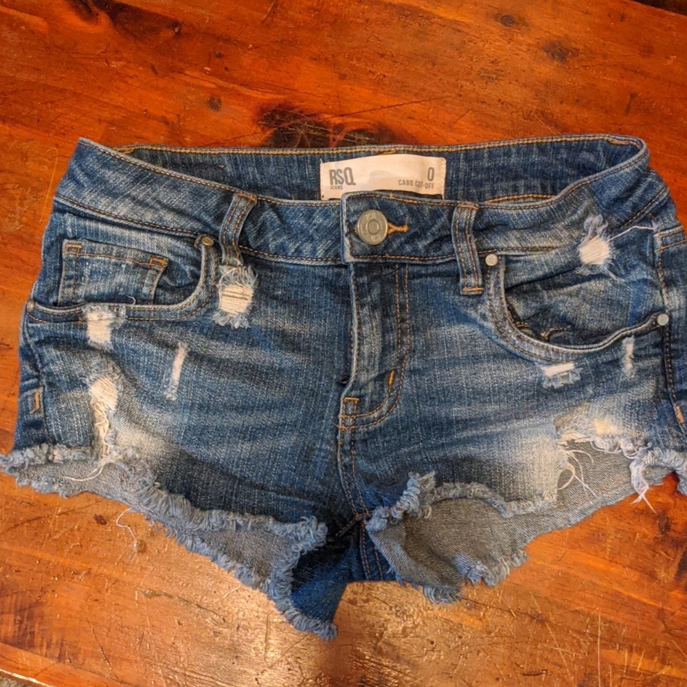 RSQ Destroyed Jean Shorts